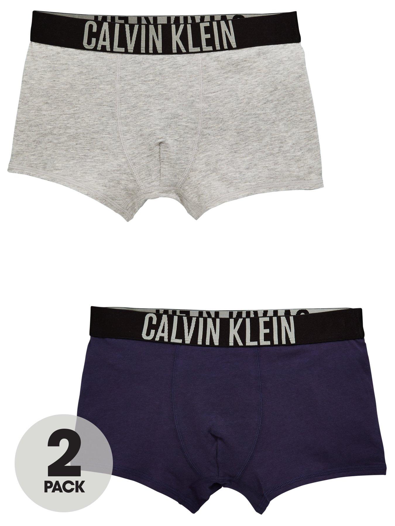 Image 1 of 4 of Calvin Klein Boys 2 Pack Trunks - Grey/Blue