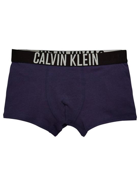 Calvin Klein Boys 2 Pack Trunks - Grey/Blue | very.co.uk