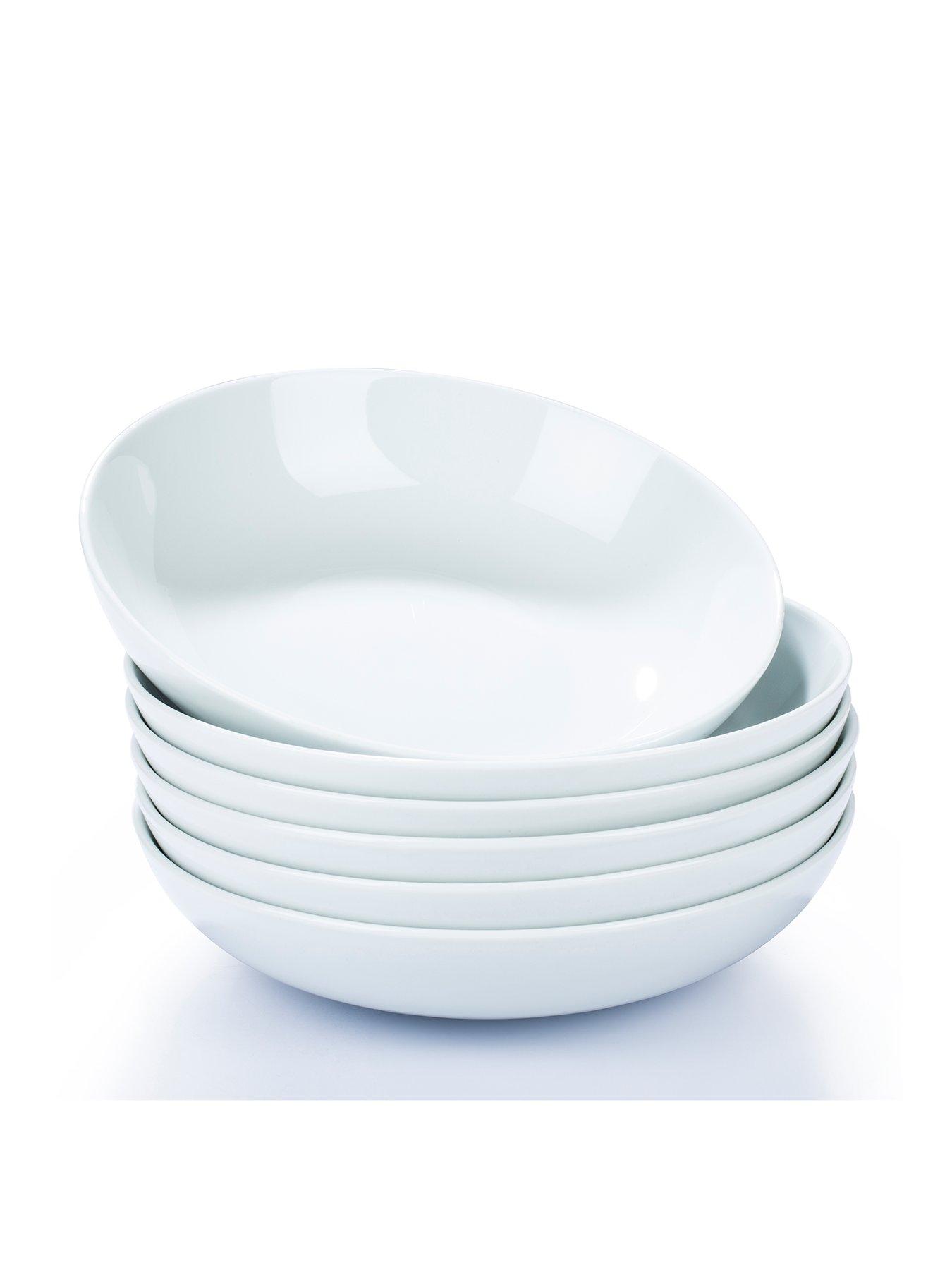 undefined Set of 6 White Pasta Bowls