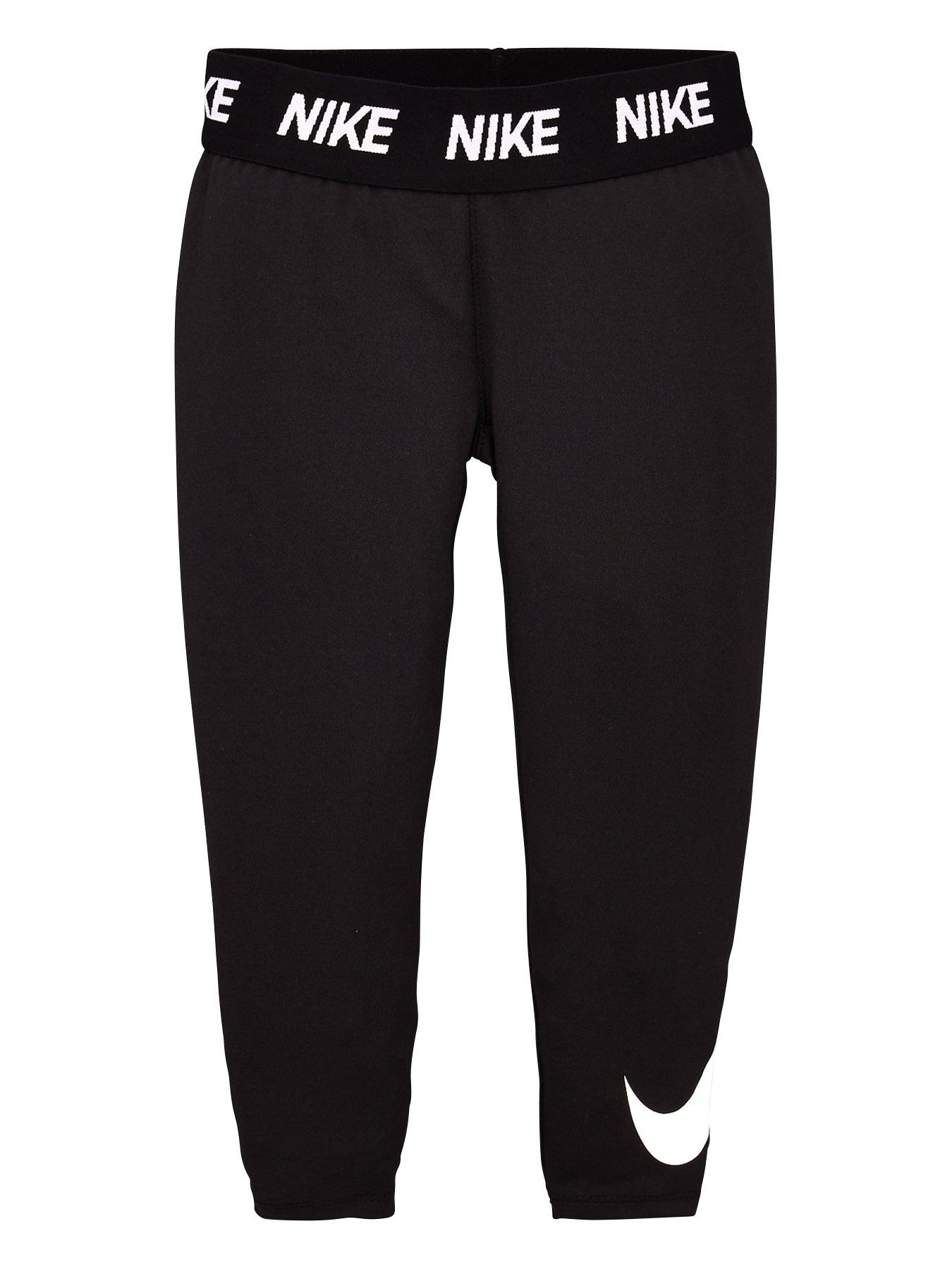 Image 1 of 3 of Nike Kids Girls Swoosh Tights - Black