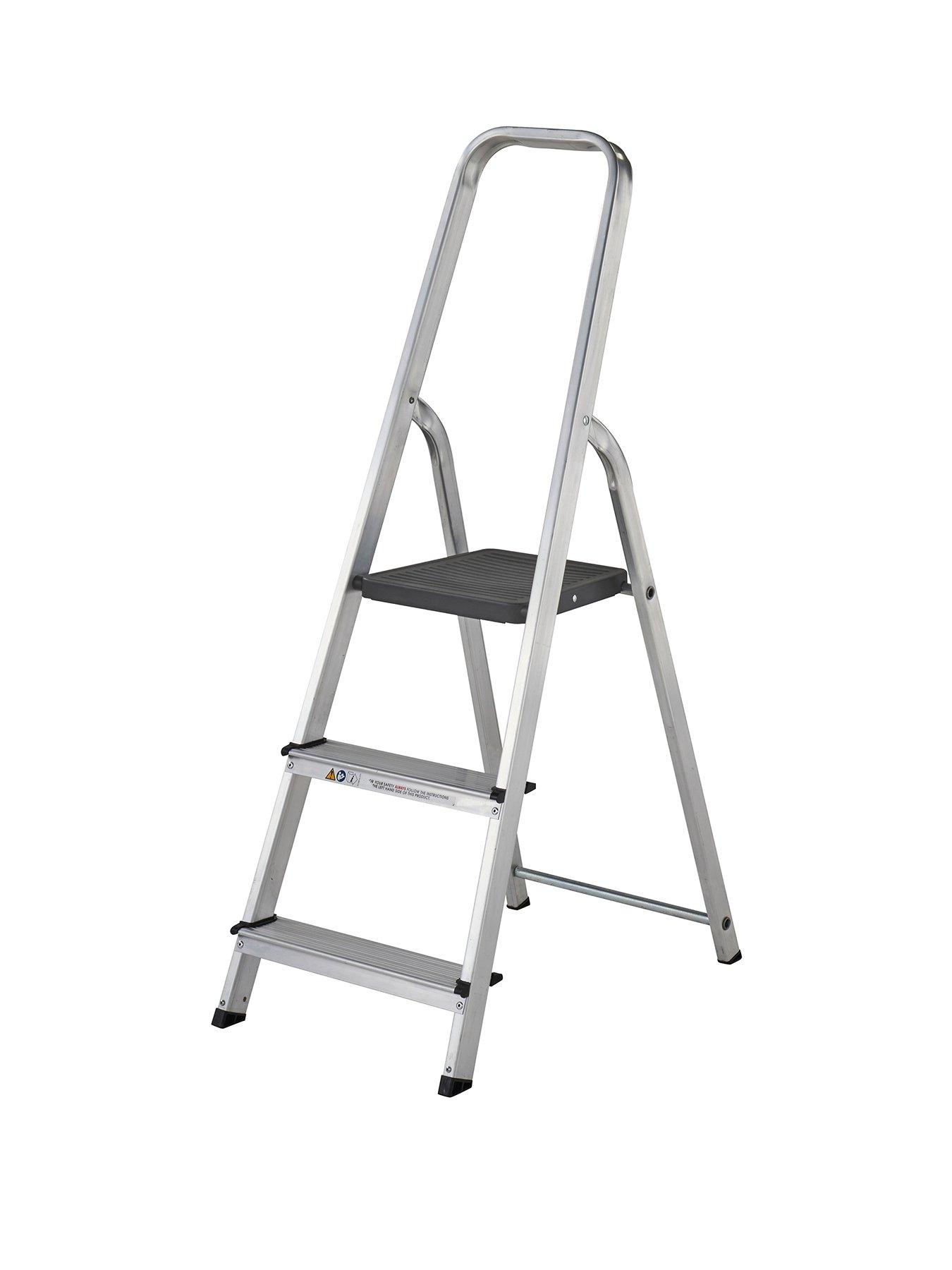 Product photograph of Werner High Handrail 3 Tread Stepladder from very.co.uk