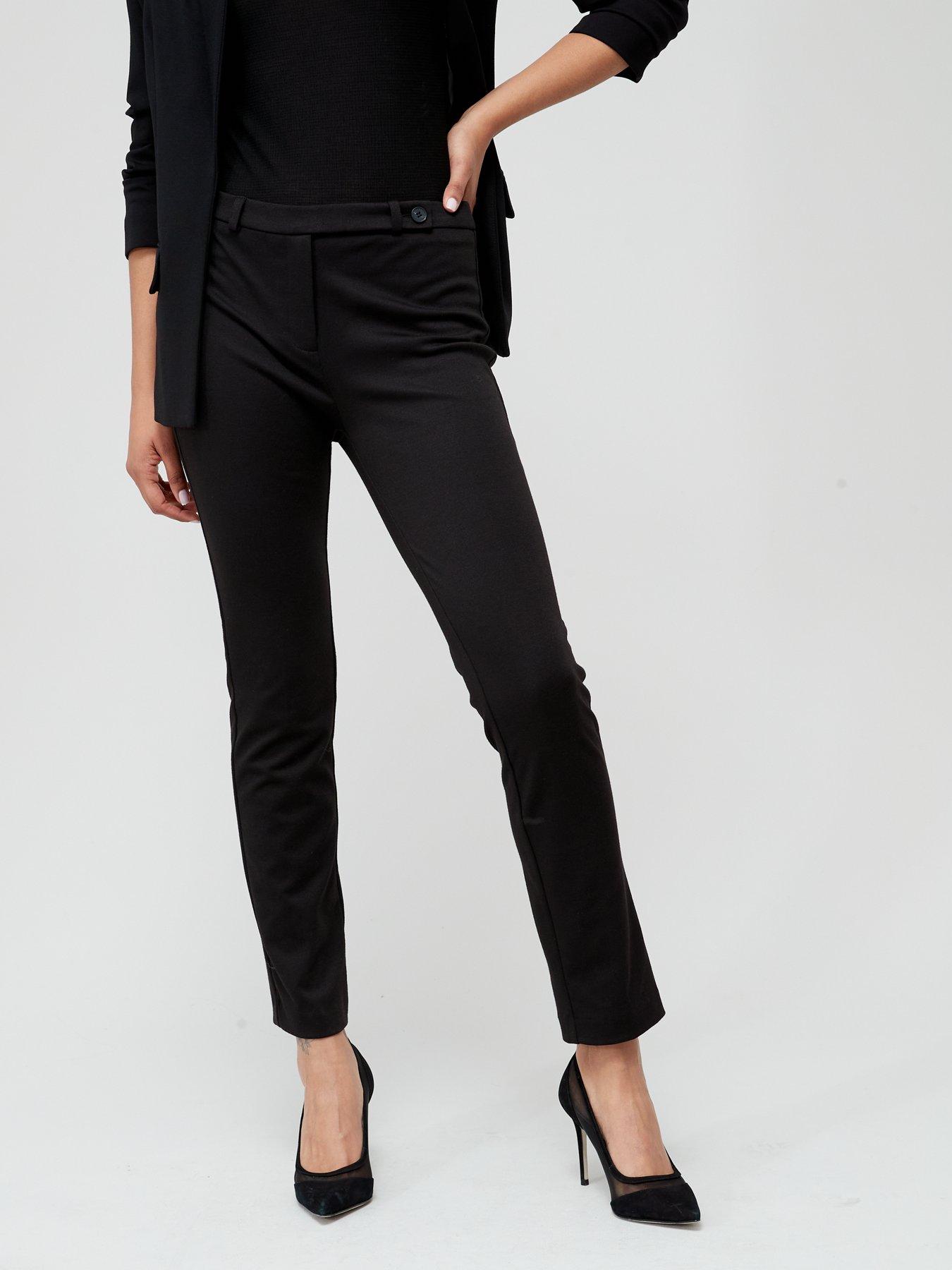 black slim leg trousers