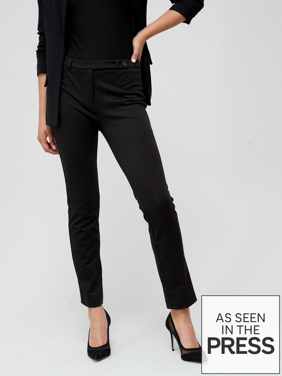 front image of v-by-very-valuenbspponte-slim-leg-trouser-black