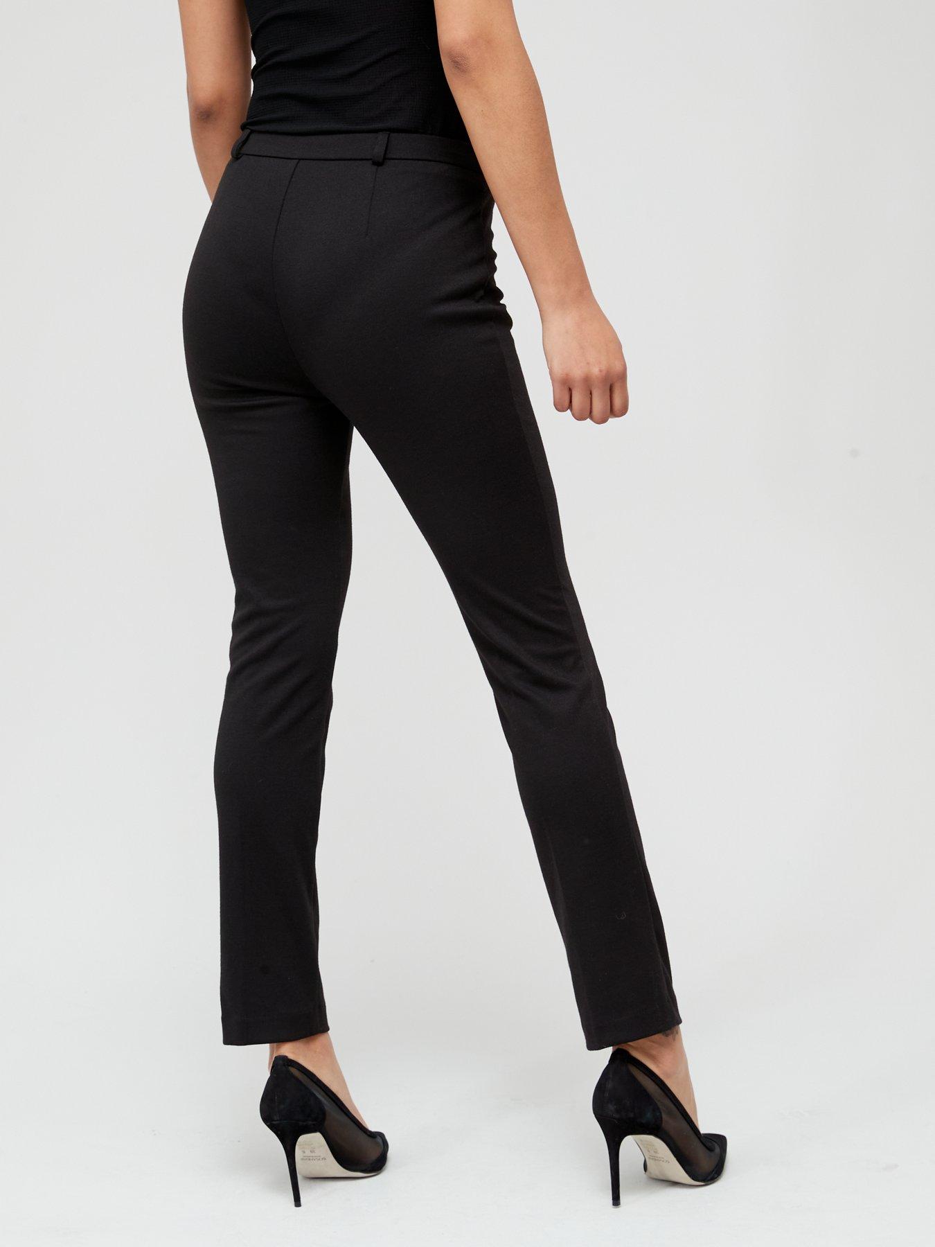 Slim Trouser Pants In Ponte Knit - Black Black | NYDJ