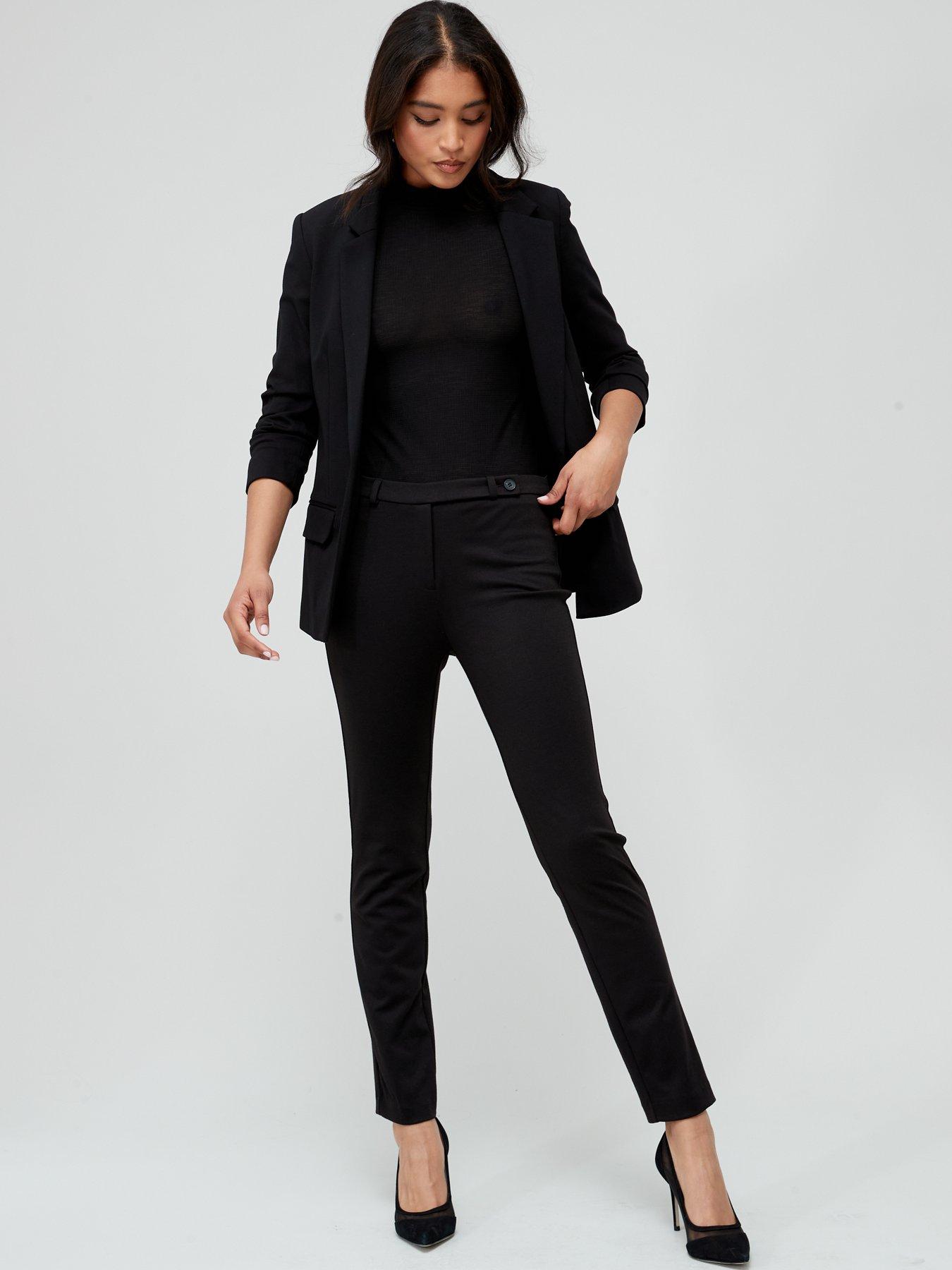 Black Ponte Slim Leg Trouser