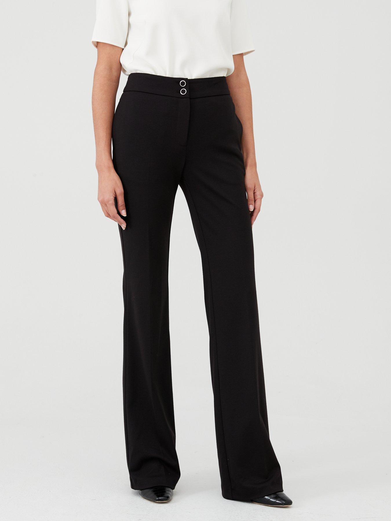 Club L London high waist bootcut pants in black