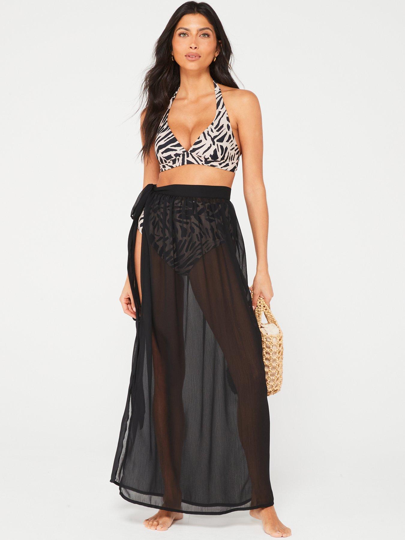 Black maxi skirt beach cover up best sale