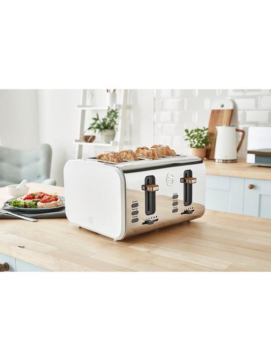 stillFront image of swan-4-slice-nordic-style-toaster-white