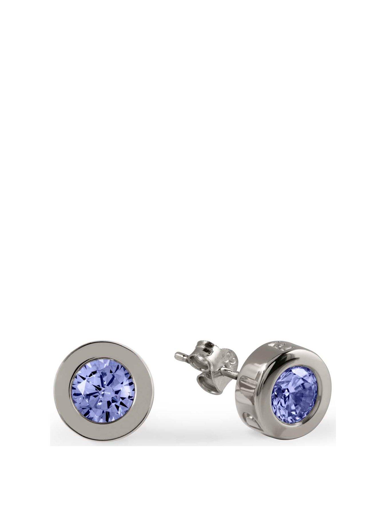 Product photograph of Radley Sterling Silver And Crystal Set Logo Ladies Earrings from very.co.uk