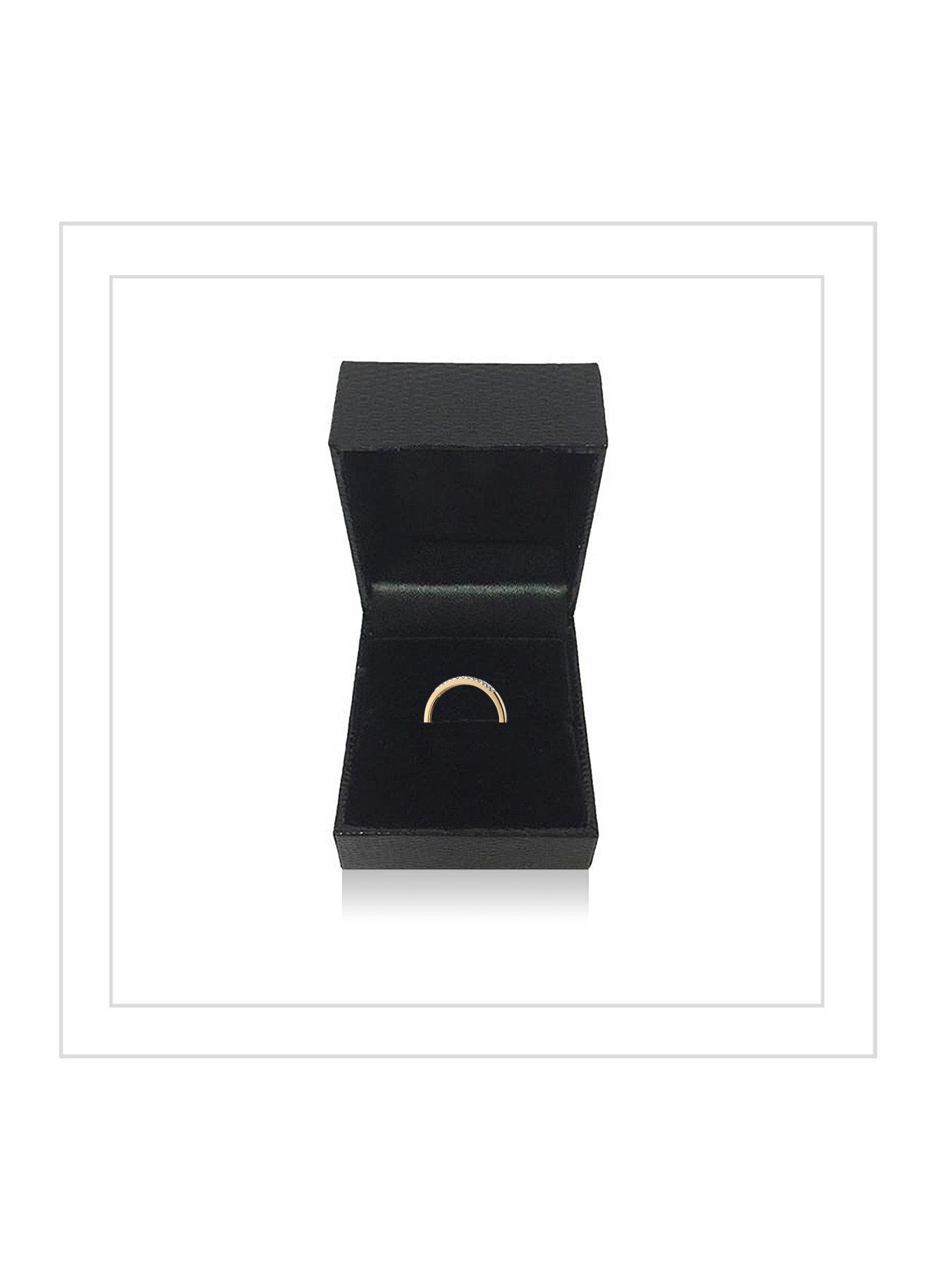 Image 3 of 4 of Love DIAMOND 9ct Gold 15 Point Diamond Two Row Wedding Band