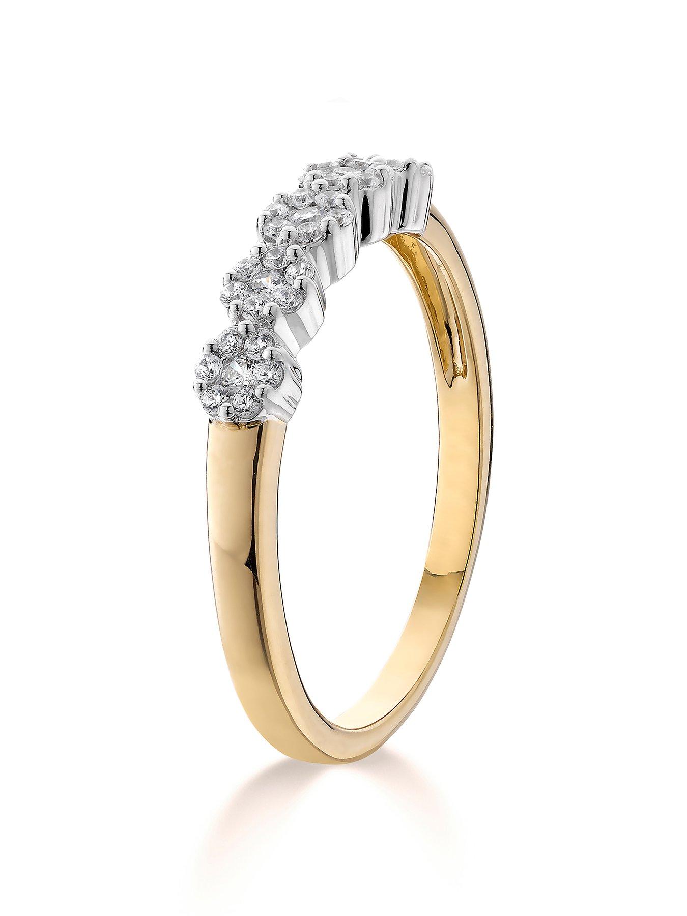 Image 2 of 6 of Love DIAMOND 9ct Gold 20 Point Diamond 5 Stone Eternity Ring