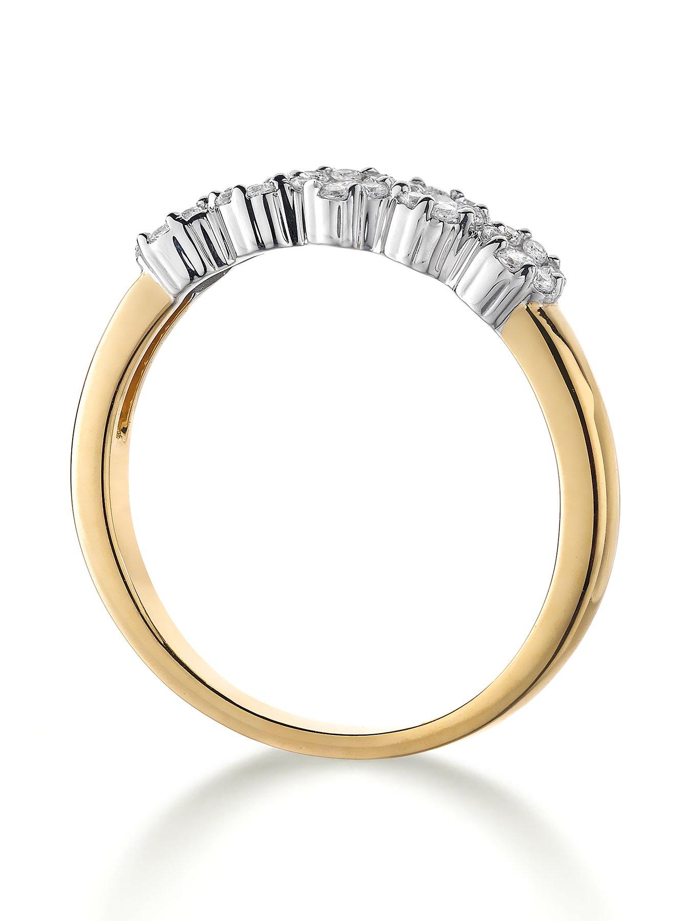 Image 3 of 6 of Love DIAMOND 9ct Gold 20 Point Diamond 5 Stone Eternity Ring