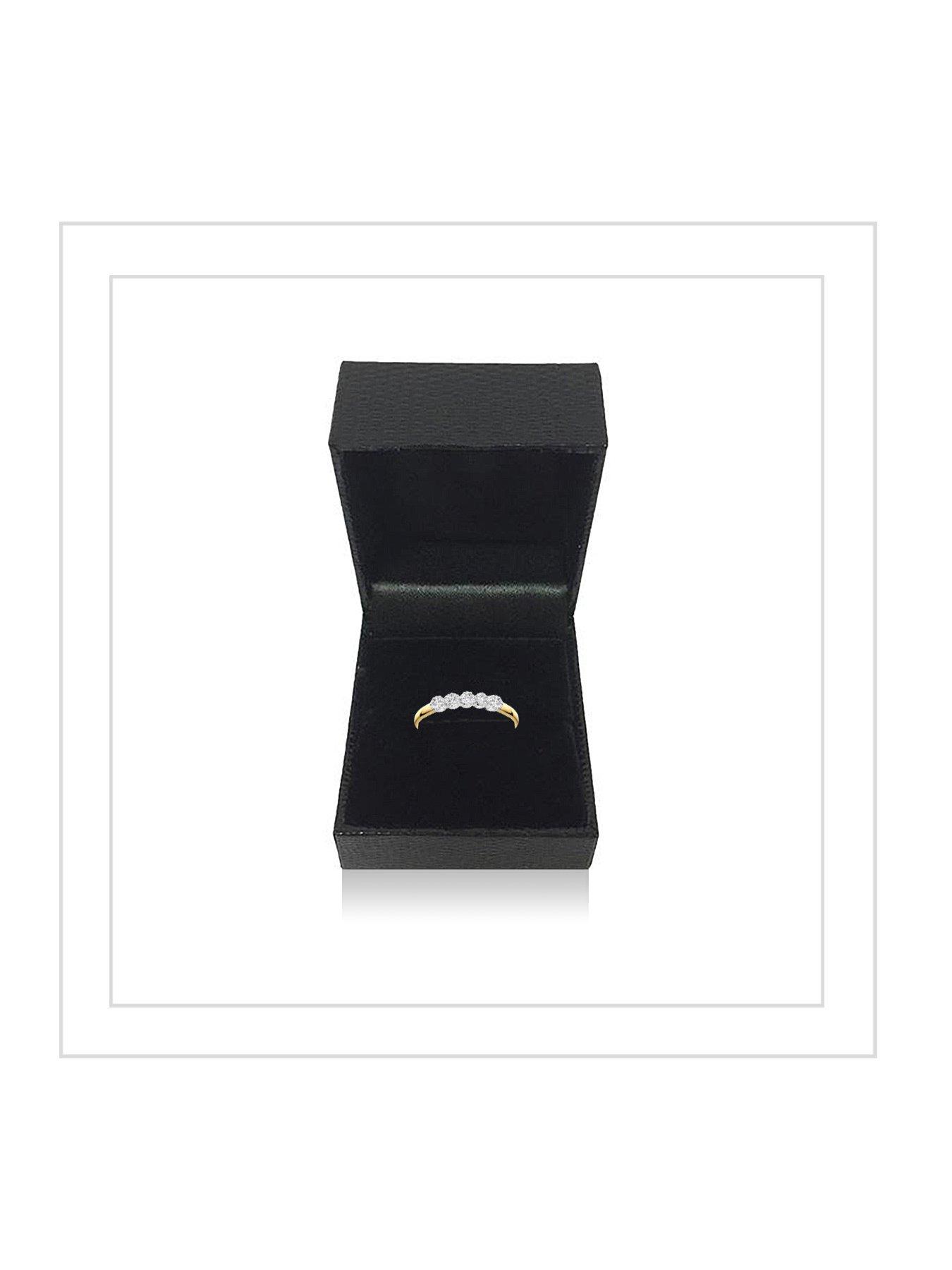 Image 6 of 6 of Love DIAMOND 9ct Gold 20 Point Diamond 5 Stone Eternity Ring