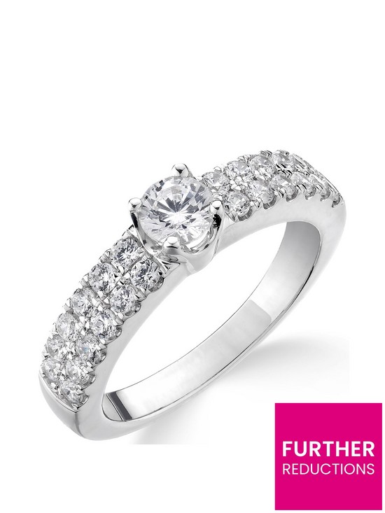 front image of love-diamond-9ct-white-gold-1ct-two-row-diamond-solitaire-ring-with-set-shoulders