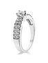  image of love-diamond-9ct-white-gold-1ct-two-row-diamond-solitaire-ring-with-set-shoulders