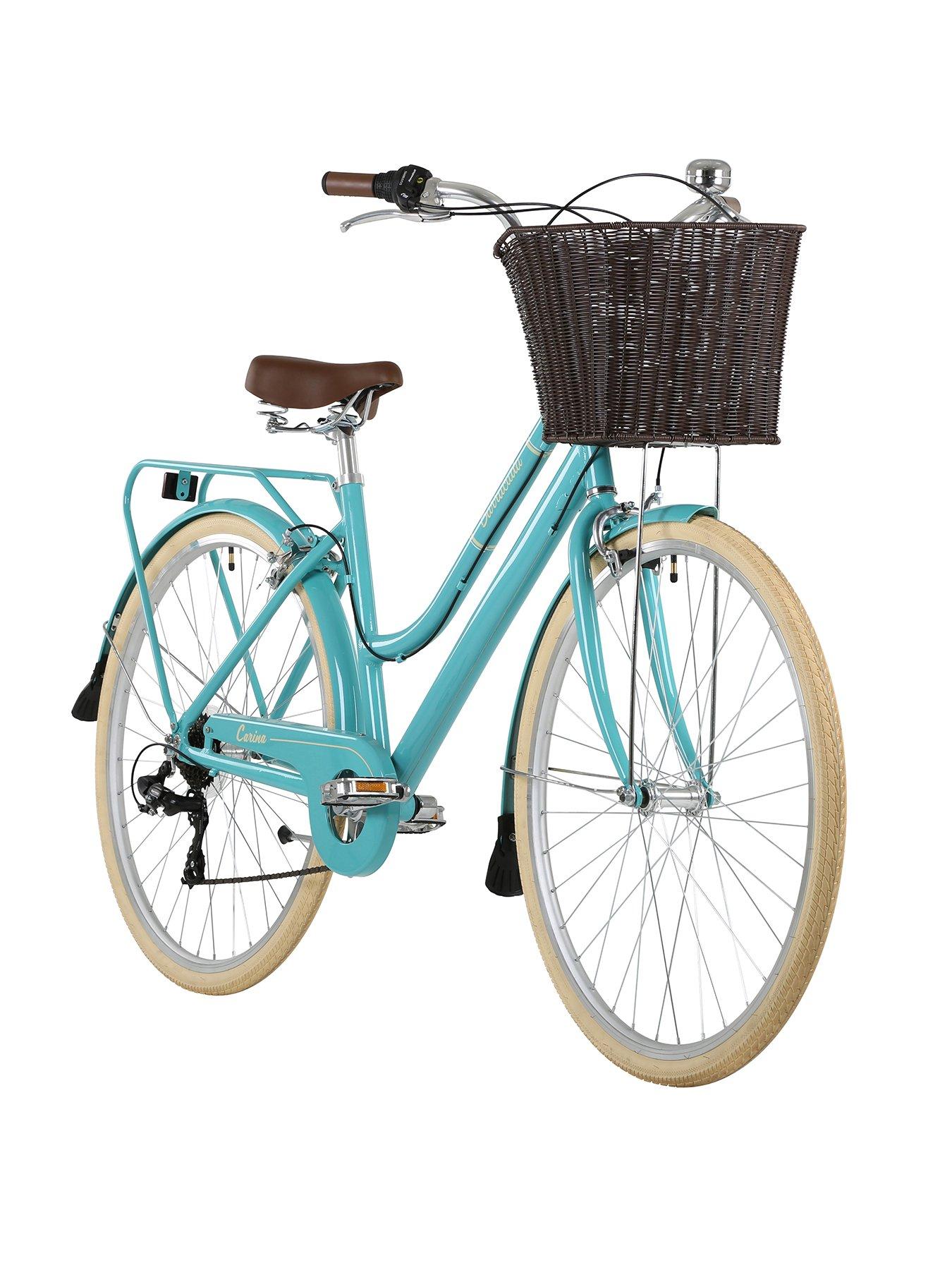 turquoise womens bike with basket