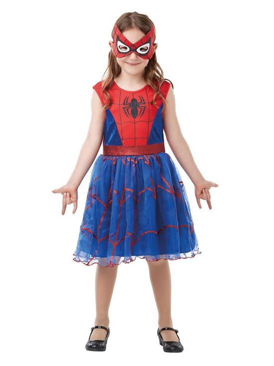 front image of spiderman-girls-spider-girl-costume