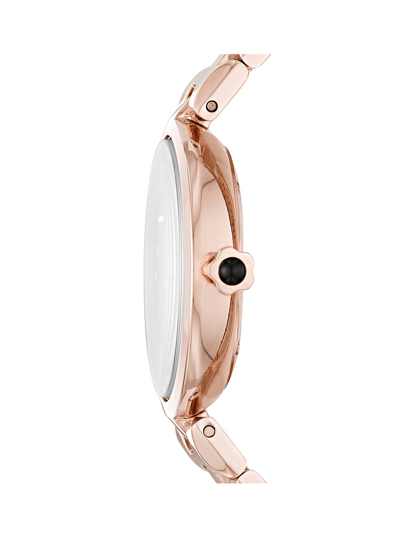 armani black rose gold watch