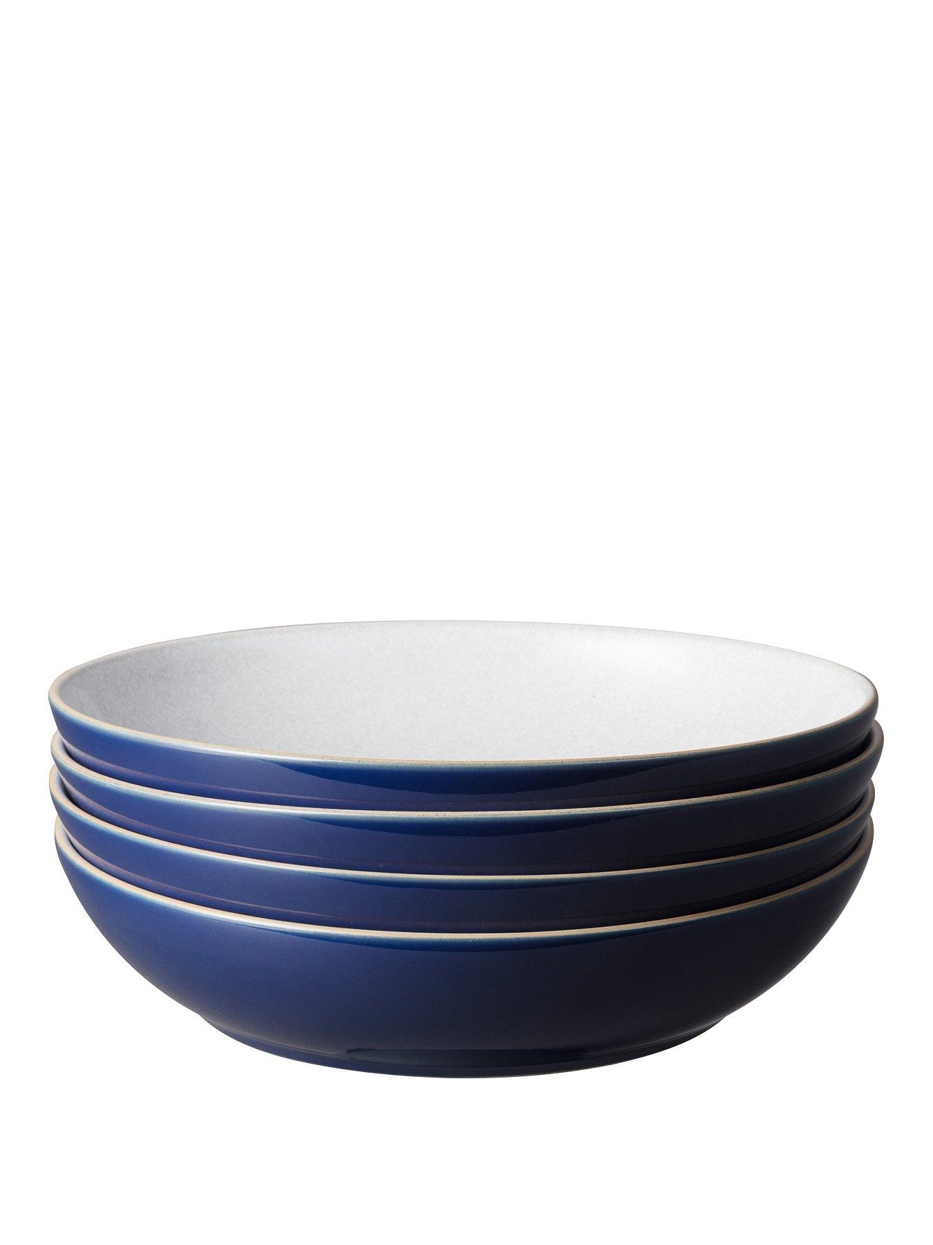 NEW Denby Studio Pasta Bowls Blue Set 4pce