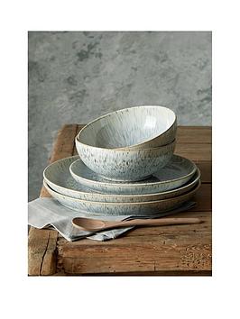 Product photograph of Denby Halo Grey Speckle 12-piece Dinner Service Set from very.co.uk