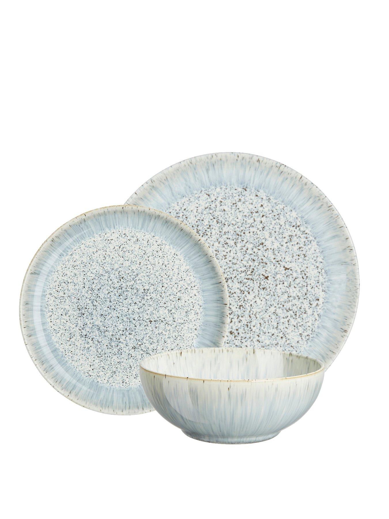 Denby Halo Grey Speckle 12 Piece Dinner Service Set Very