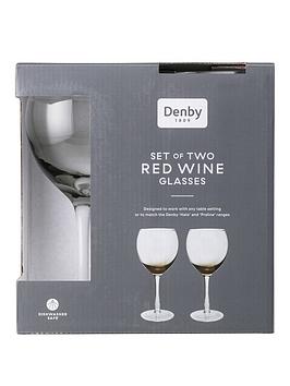 Product photograph of Denby Halo Praline Red Wine Glasses Ndash Set Of 2 from very.co.uk
