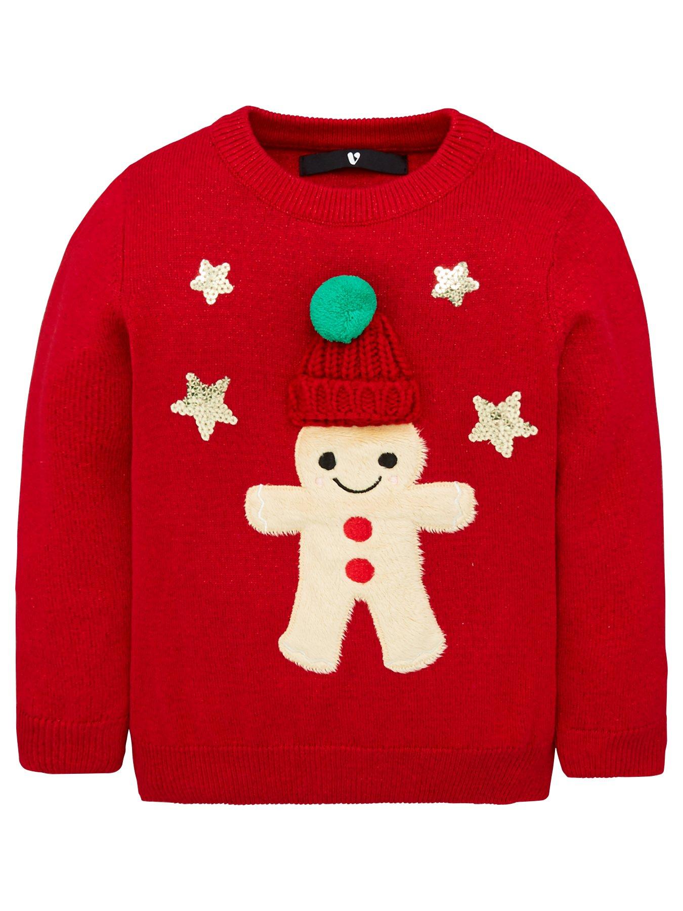 V By Very Girls Gingerbread Man Pom Pom Christmas Jumper review