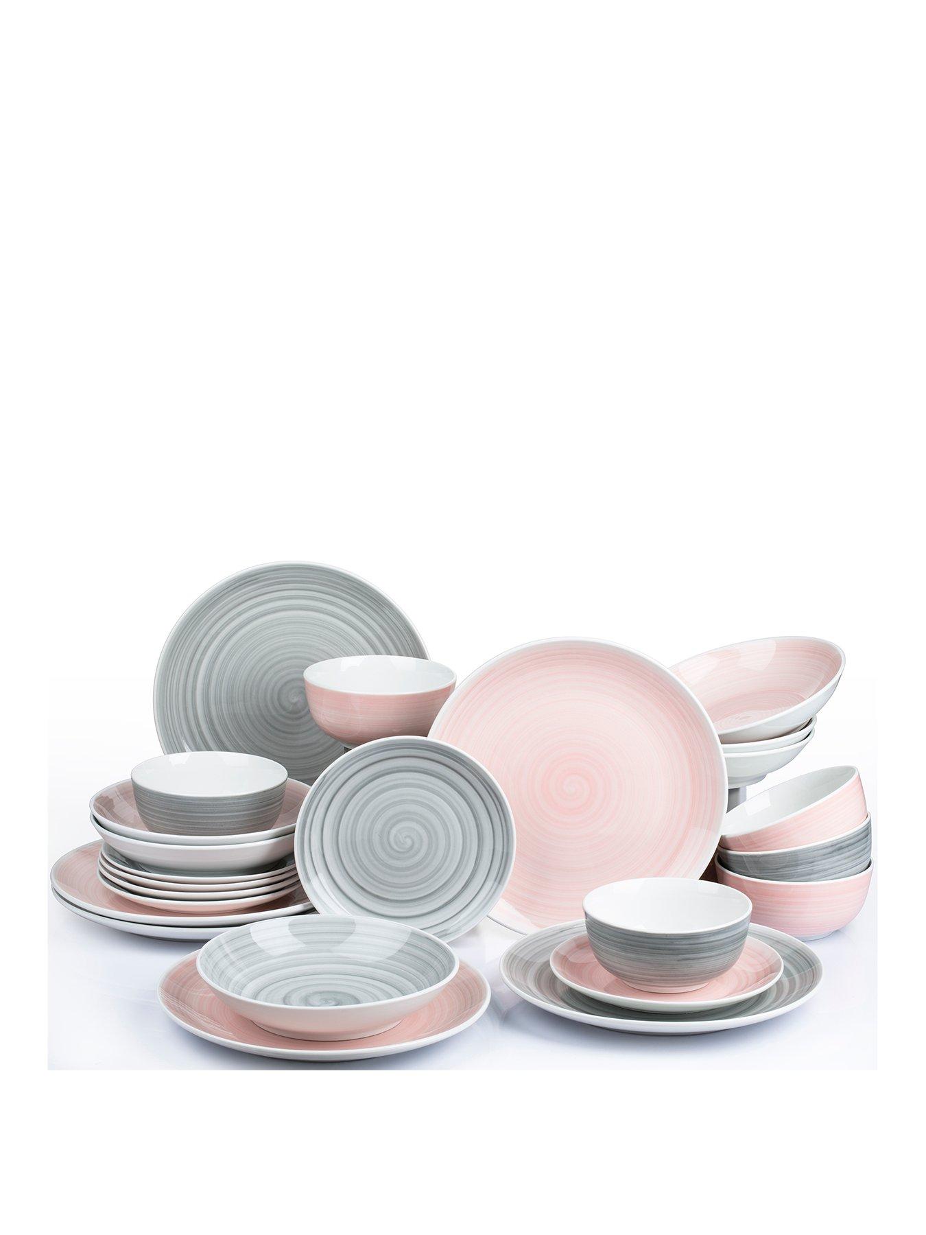 Pink and 2025 grey dinner set