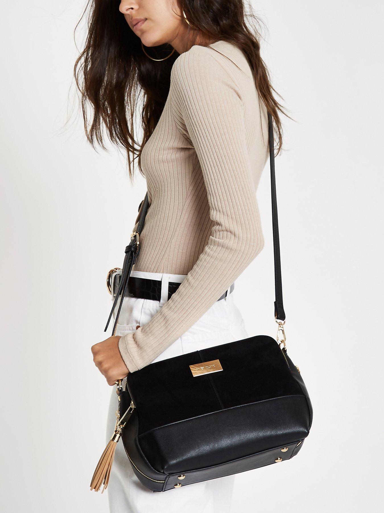 triple compartment cross body bag