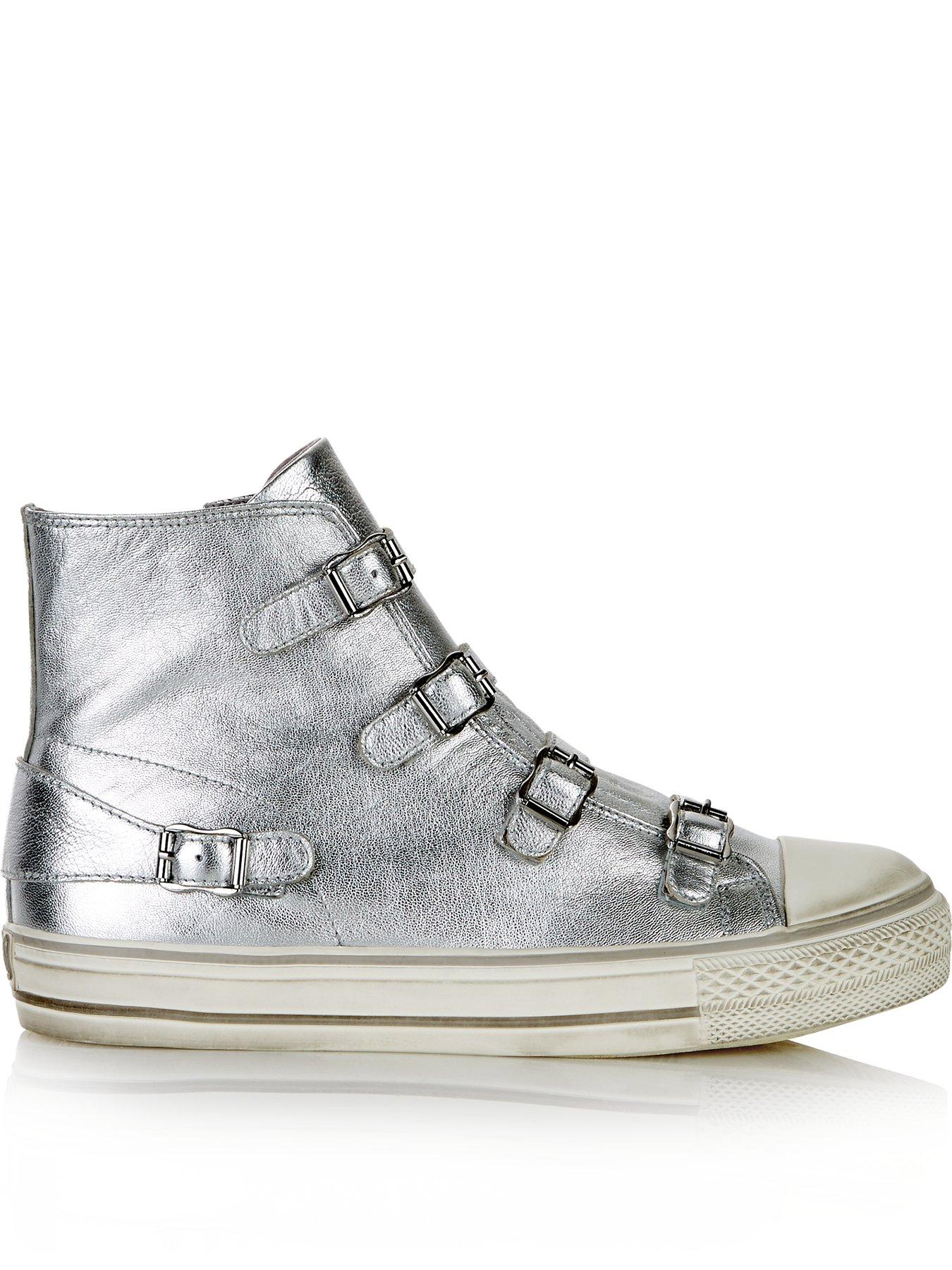 silver high top trainers