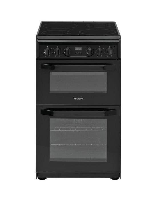 front image of hotpoint-hd5v93ccb-50cmnbspwide-electric-double-oven-cooker-black