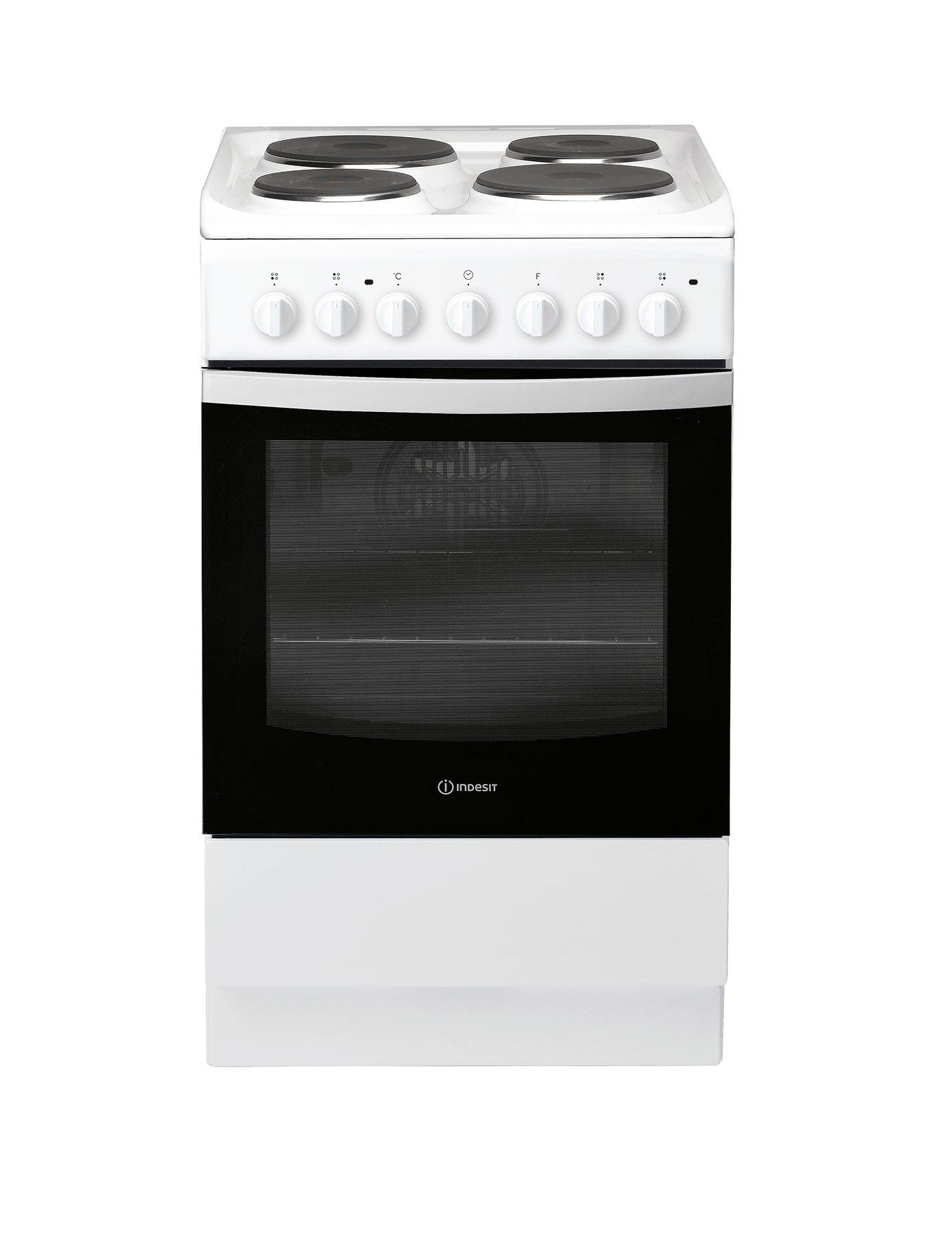 Indesit Is5E4Khw 50Cm Electric Solid Plate Single Oven Cooker - White