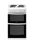  image of indesit-id5e92kmw-50cm-widenbspelectric-solid-platenbsptwin-cavity-single-oven-electricnbspcooker-white