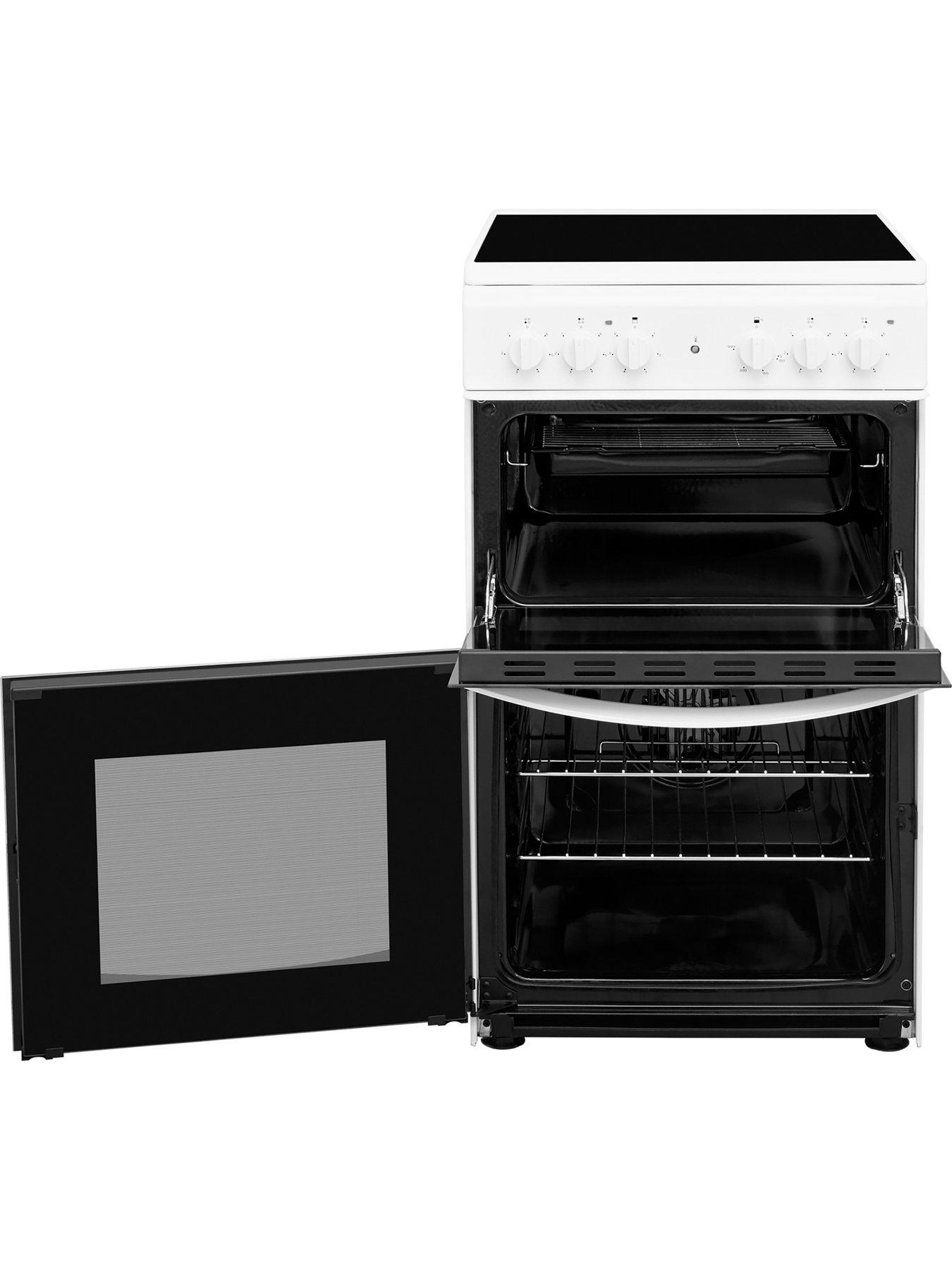 Indesit ID5V92KMW 50cm Electric Twin Cavity Single Oven Cooker White