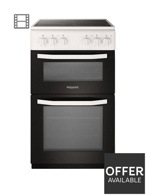 hotpoint-hd5v92kcw-50cmnbspwide-electric-twin-cavity-single-oven-cooker-white