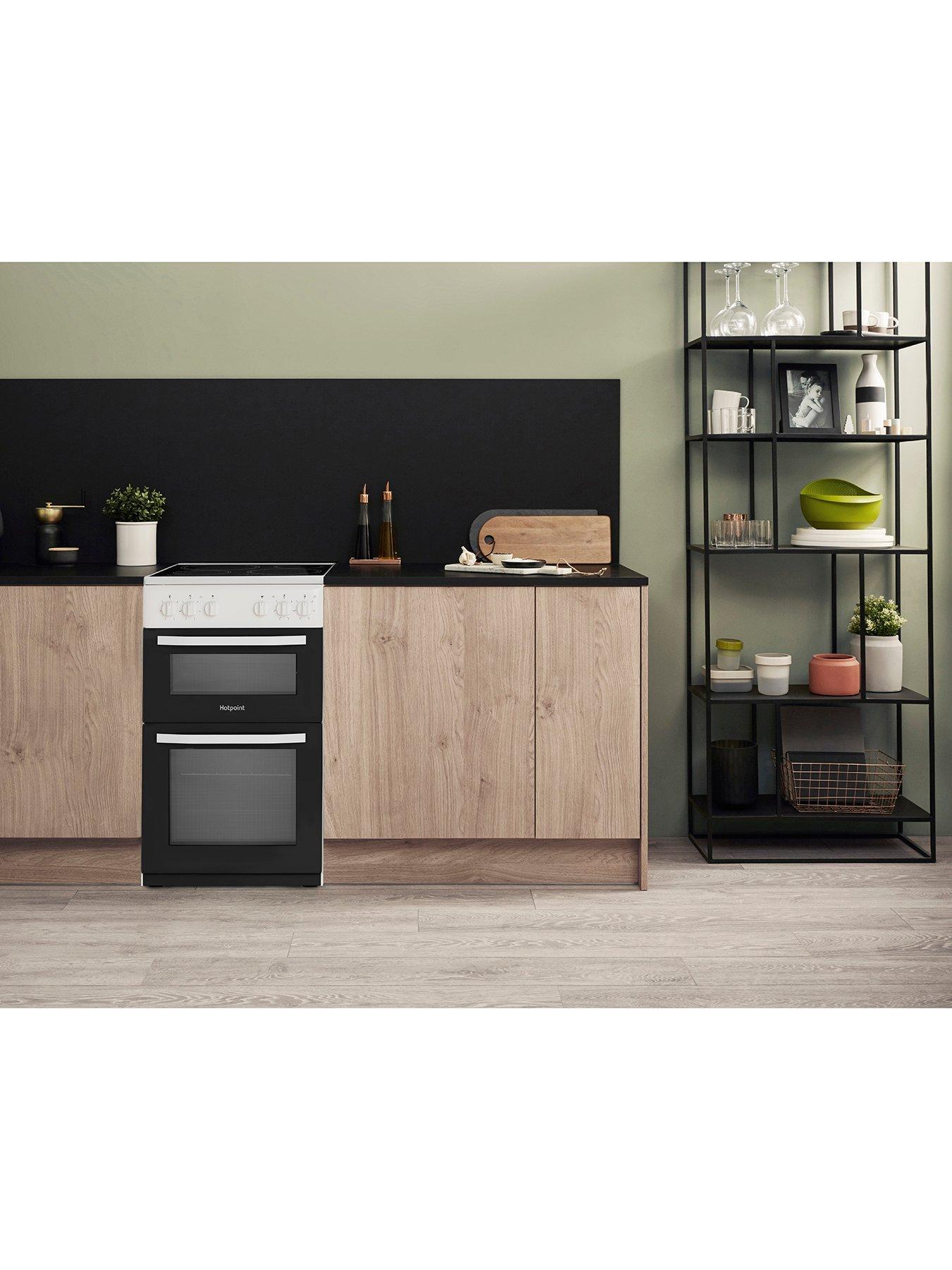 Image 3 of 7 of Hotpoint HD5V92KCW 50cm&nbsp;Wide Electric Twin Cavity Single Oven Cooker - White