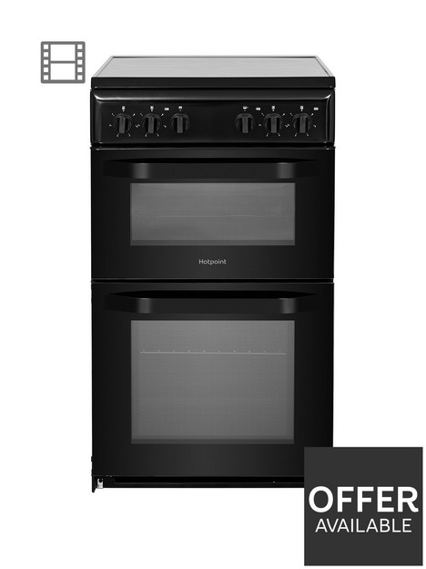 hotpoint-hd5v92kcb-50cmnbspwide-electric-twin-cavity-single-oven-cooker-black