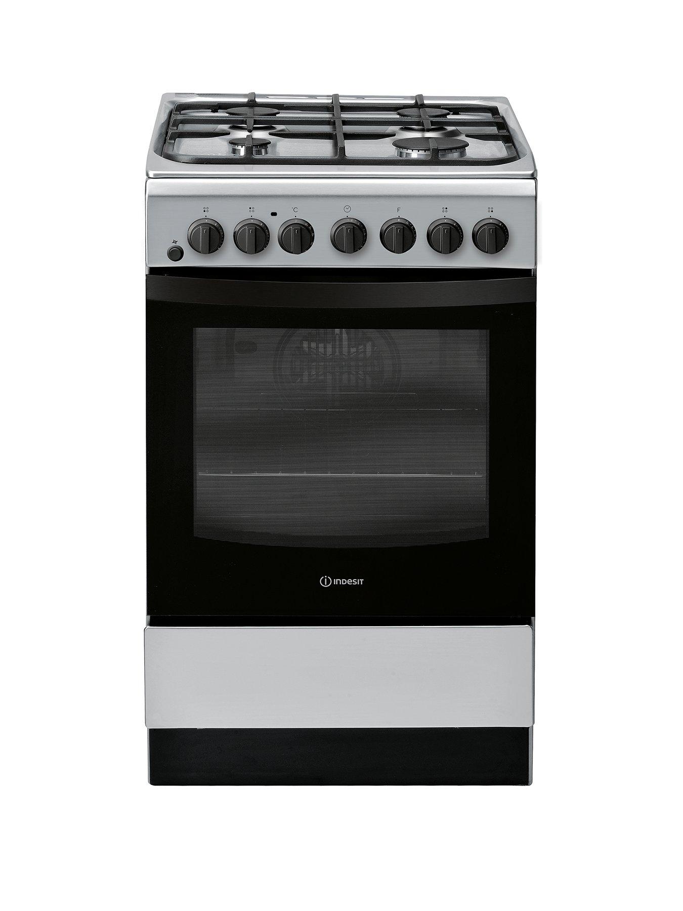 Indesit Is5G4Phss 50Cm Dual Fuel Single Oven Cooker - Stainless Steel