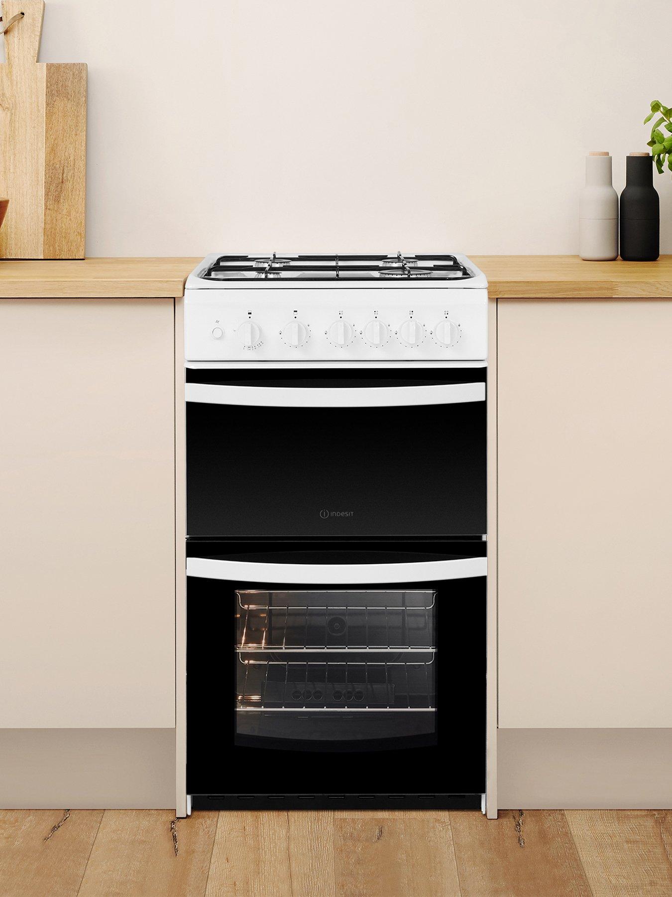 Image 3 of 8 of Indesit ID5G00KMW 50cm Wide&nbsp;Twin Cavity Single Oven Gas&nbsp;Cooker - White