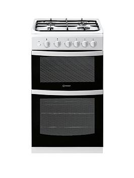 indesit-id5g00kmwl-50cm-twin-cavity-gas-cooker-without-grill-white