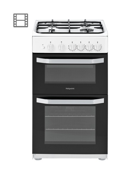 hotpoint-hd5g00kcw-50cm-wide-gas-cooker-with-grill-white