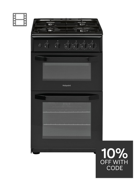 hotpoint-hd5g00kcb-50cm-wide-gas-cooker-with-grillnbsp--black