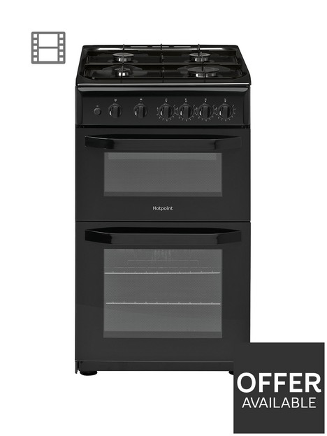 hotpoint-hd5g00kcb-50cm-wide-gas-cooker-with-grillnbsp--black