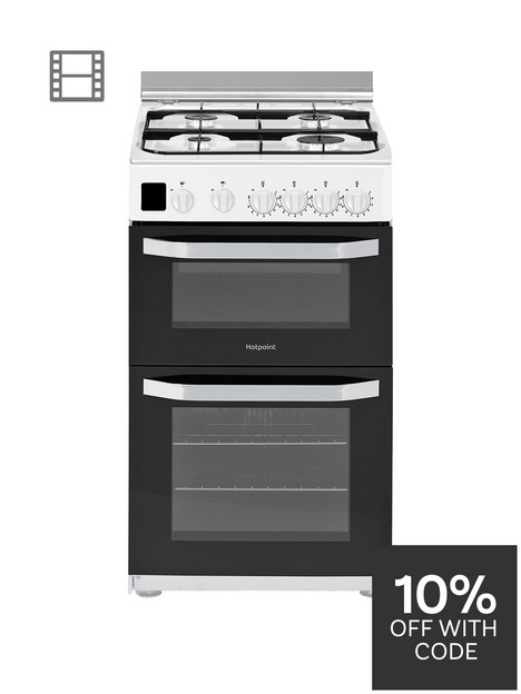 hotpoint-hd5g00ccw-50cmnbspwide-gas-double-oven-cooker-white
