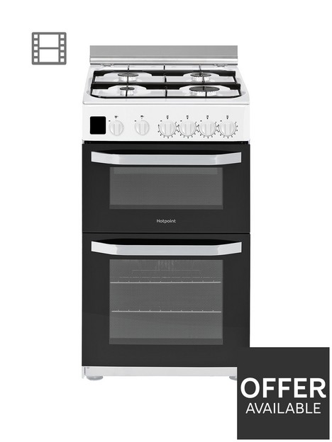 hotpoint-hd5g00ccw-50cmnbspwide-gas-double-oven-cooker-white