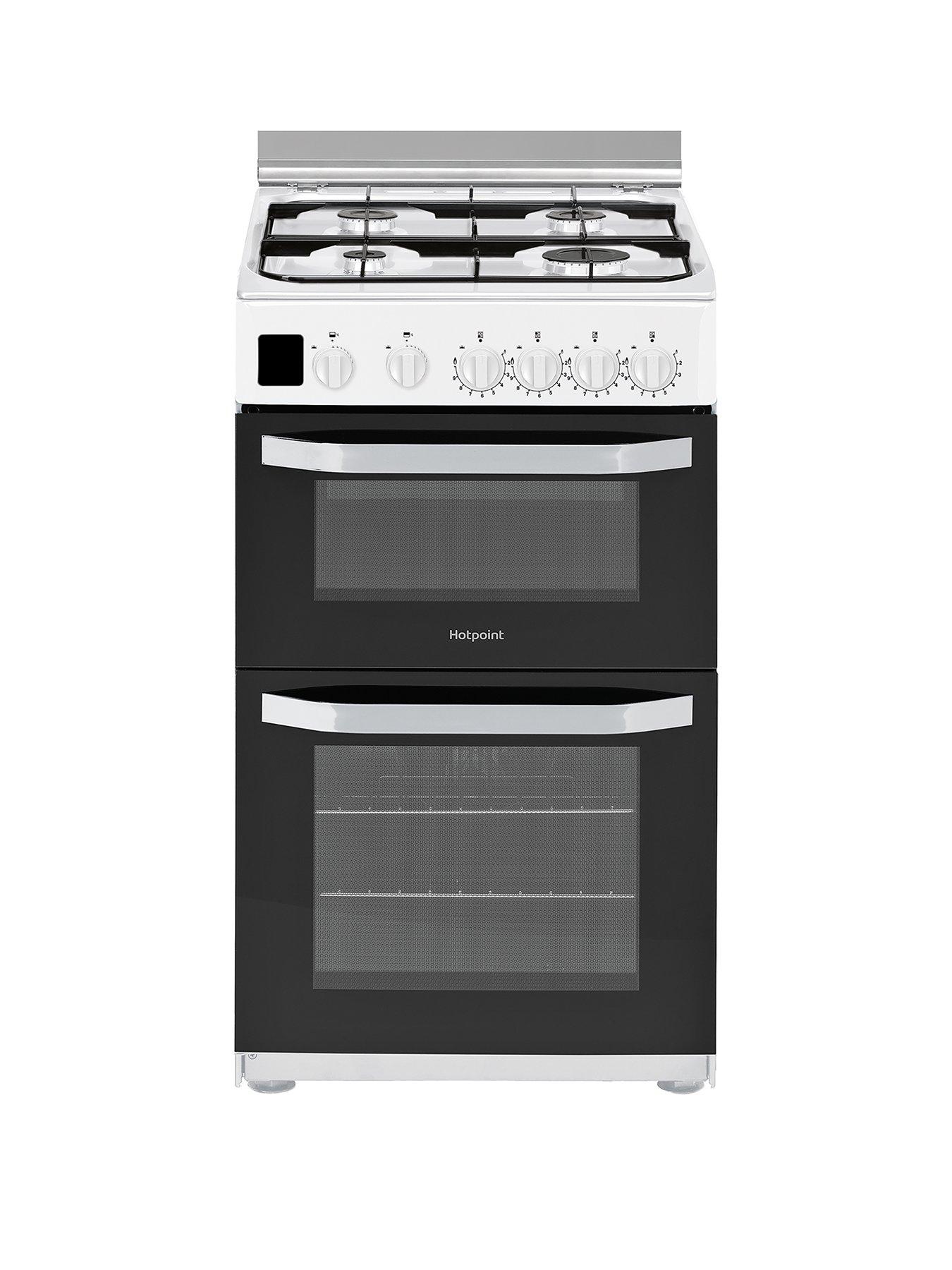 Hotpoint HD5G00CCW 50cm Wide Gas Double Oven Cooker White Very