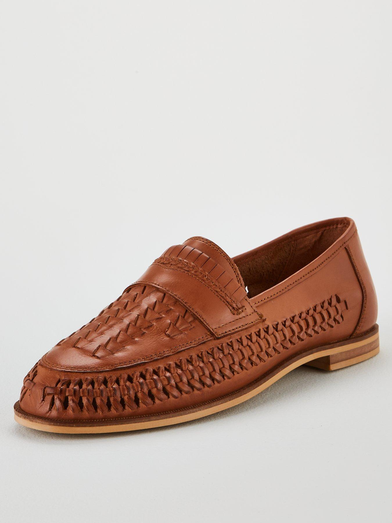 mens tan weave loafers