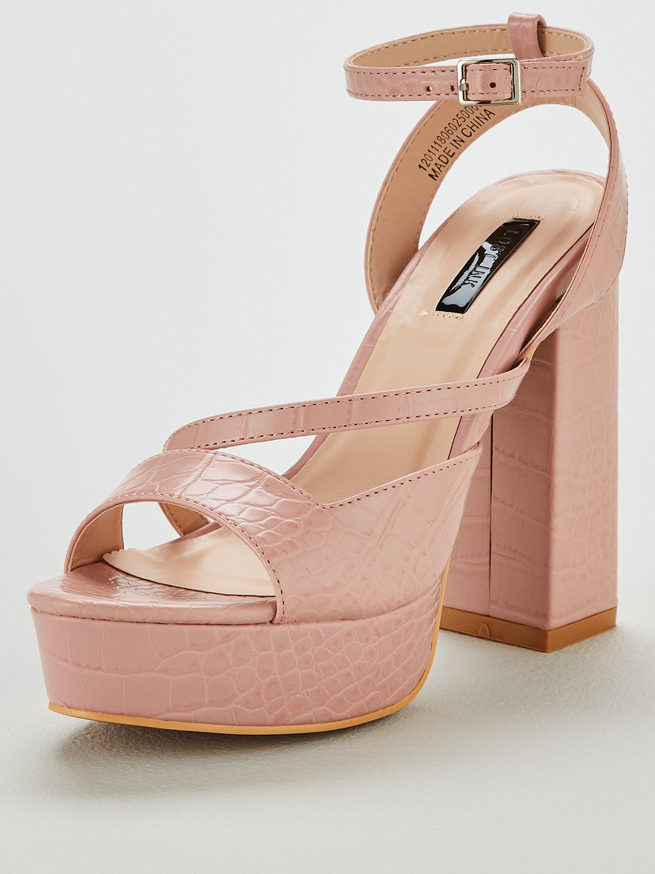 Lost Ink Raquel Square Cut Platform Heeled Sandals Blush Very Co Uk - lost ink raquel square cut platform heeled sandals blush