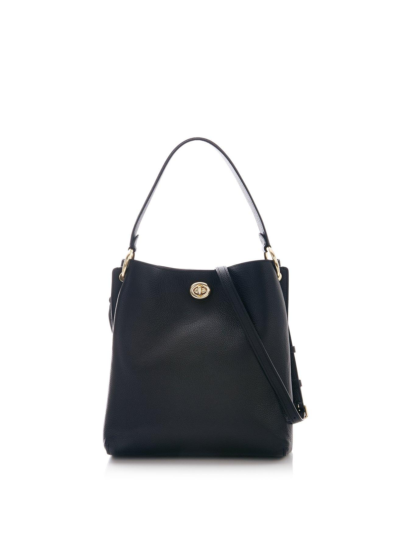 black leather bucket bag uk