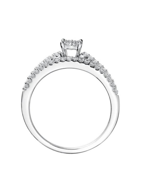 stillFront image of love-diamond-9ct-white-gold-24-point-diamond-cluster-bridal-set